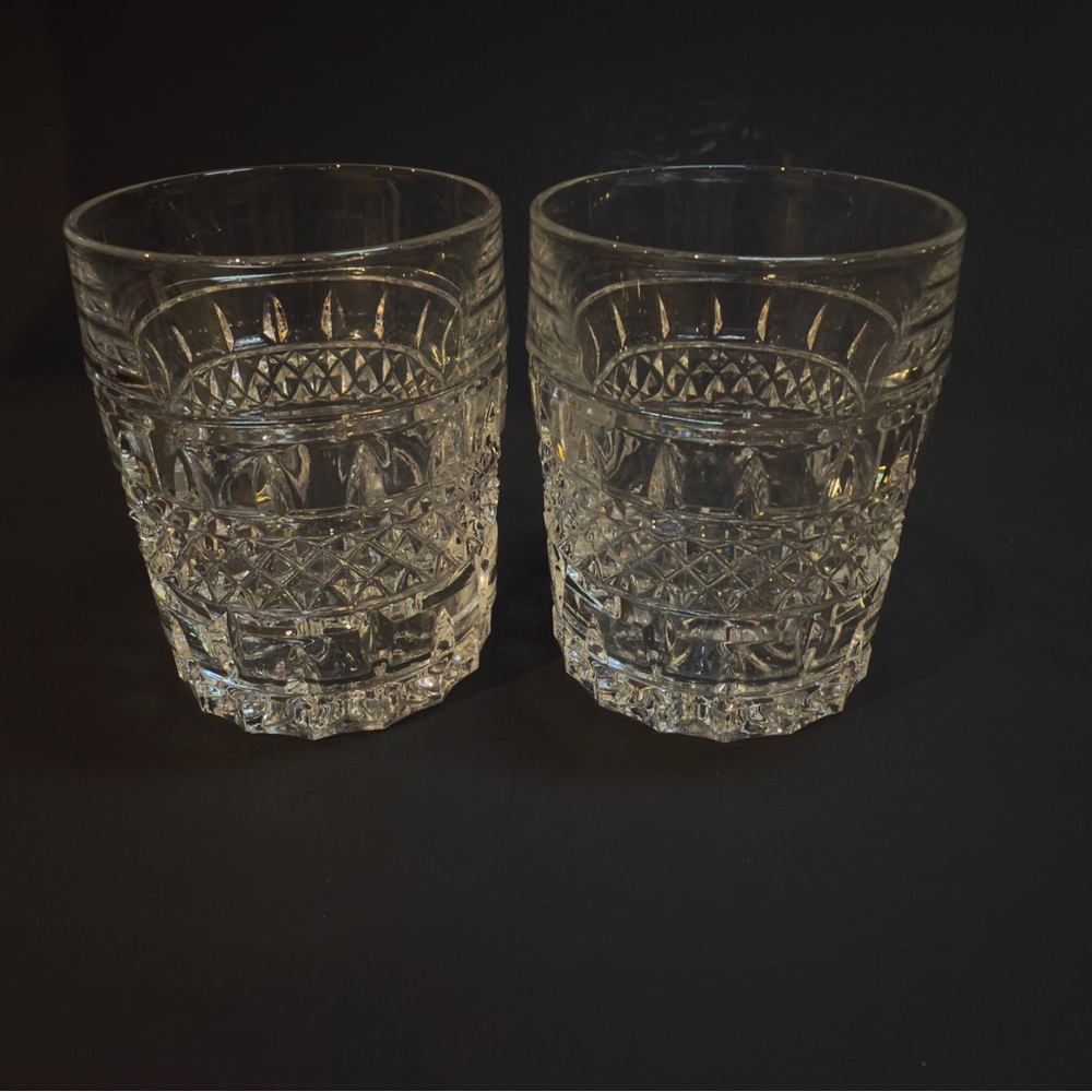 Glasgow by Bohemia Crystal-Crystalex Old Fashioned Bar Glasses Vintage Set of 2